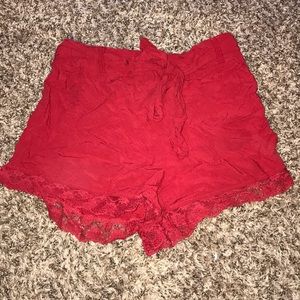 red shorts